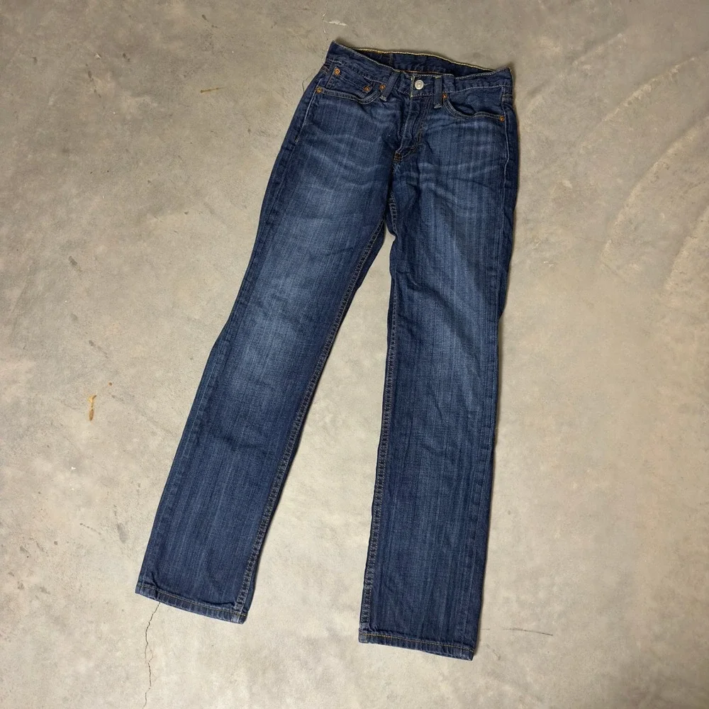 Levi's 514 Straight Leg Jeans Mens 28x32‎ Blue Dark Wash Casual Streetwear Baggy